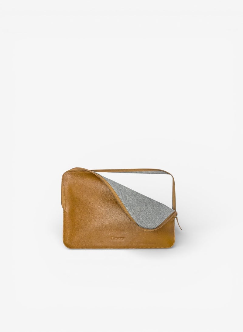 Emery Aegis 14/16-Inch Leather Laptop Sleeve | Professional Folio for MacBook Pro & Laptops | Full-Grain Leather with Secure Zip Closure (Tan, Regular) - Image 1